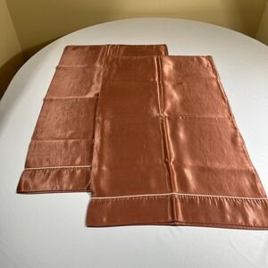 Vintage Sears Perma-Prest Satin Pillowcases Set of 2 Copper Standard MCM
